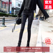 俞兆林（YUZHAOLIN）小腳鉛筆牛仔褲女2025春秋季新款女裝高腰修身顯瘦百搭小個子褲子 黑色 M
