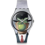 斯沃琪（Swatch）女士腕表計時(shí)夜光日期防震硅膠防水塑料黑色藝術(shù)收藏手表限量款 initial