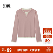 森馬（Semir）森馬毛衣女短款假兩件含羊毛針織衫24冬新款保暖內(nèi)搭109724107015