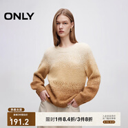 ONLY秋冬柔軟舒適漸變燈籠袖圓領(lǐng)毛衣針織衫女|124313008 C12 沙色 S (160) 80A