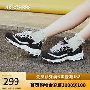 斯凱奇（Skechers）女鞋秋冬小白鞋蕾絲休閑運動(dòng)熊貓鞋黑色增高厚底老爹鞋11959 黑色/白色/BKW 36