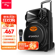 山水（SANSUI）A12-66 12吋廣場舞音響 戶外音響卡拉ok重低音藍(lán)牙音響 便攜式K歌移動舞臺拉桿音箱大功率擴音器 豪華版（12寸重低音+單麥）