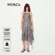 MO&Co.連衣裙2025夏新品豹紋吊帶裙可調(diào)節(jié)肩帶MBE2DRST37可露麗穿搭駝棕豹紋色M /165