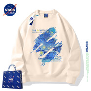 NASALIKE官方重磅衛衣男秋冬季新款印花圓領(lǐng)長(cháng)袖t恤男士落肩袖上衣打底衫 25新款卡其色 新面料 XL  （推薦115-130斤）