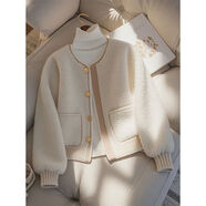 俞兆林（YUZHAOLIN）2025秋冬新款輕奢洋氣時(shí)尚米白色搖粒絨加厚外套百搭設計感上衣 外套【款】 單件 M 建議95-105斤