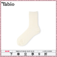 Tabio素色襪子女純色羅紋中筒襪黑白色日本女襪堆堆襪本命年紅襪 奶白色 1雙 均碼 (22.5-24.5cm)
