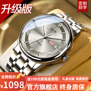 I&W CARNIVAL HWGUOJI瑞士品牌IW手表男機(jī)械表防水超薄男士手表進(jìn)口機(jī)芯全自動(dòng)商務(wù)男表 98%選擇升級(jí)版/銀灰雙歷/終身保