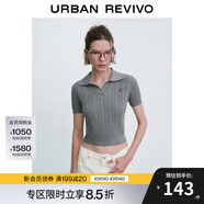 UR【HOT】2025秋季新款女裝休閑紋理萌寵修身針織衫UYY950100 花灰 M