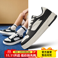 安踏（ANTA）小白鞋丨板鞋男鞋秋季輕質(zhì)厚底增高運動休閑鞋男百搭經(jīng)典鞋子 象牙白/黑-3 41