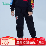 迪士尼寶寶（Disney Baby）迪士尼童裝男童褲子賽車總動員閃電麥昆休閑長褲內(nèi)含加絨 黑色 3歲/身高100cm