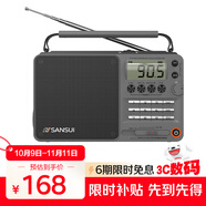 山水（SANSUI）M36全波段老人收音機(jī)老年人插卡音樂(lè)播放器便攜式隨身聽(tīng)FM調(diào)頻廣播音響充電迷你藍(lán)牙音箱 灰色