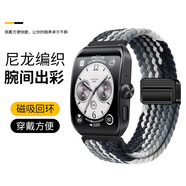 適配oppowatch4Pro手表表帶oppowatchx/x2mini磁吸扣3Pro編織腕帶oppowatch1/2/3se回環(huán)男女二三代 【磁吸扣丨編織回環(huán)】黑巧色 適用：OPPO Watch 4