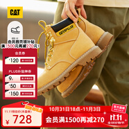 CAT卡特經典大黃靴馬丁靴男士牛皮鋼頭防撞耐磨高幫鞋P89162O1BDC25 黃色 43