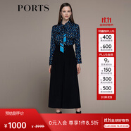 PORTS女裝秋冬新款時尚優(yōu)雅簡約闊腿褲LM9P074NWF061 丈青 8