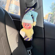 宰摟我們都是星星人汽車安全帶護肩套感女可愛車內玩偶毛絨裝飾 小哈欠護肩套-紫黃條紋1個