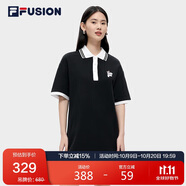 FILA FUSION斐樂潮牌女子連衣裙夏季時(shí)尚寬松簡約POLO領(lǐng)連身裙