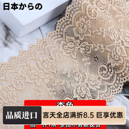 日本進(jìn)口品質(zhì)蕾絲花邊輔料高檔帶彈力服裝短裙下擺袖口加長(cháng)領(lǐng)口加 蕾絲花邊杏色1米 15cm