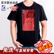 幸運(yùn)石 Fate短袖T恤二次元?jiǎng)勇苓吥吕椎仑懙逻h(yuǎn)坂凜saber金閃閃衣服 紅色惡魔T恤 XL