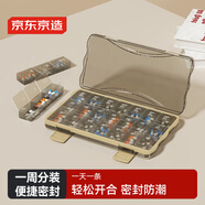 京東京造七天分格藥盒 便攜式老人隨身分裝藥品片器 一周大容量旅行小盒子