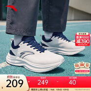 安踏輕云丨男子輕質(zhì)跑鞋革網(wǎng)秋季防滑運(yùn)動(dòng)鞋跑步鞋子男 【革面】沙粒灰/深航海藍(lán)-11 39 (男)