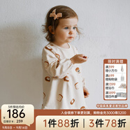 OAK FAMILY秋冬新品1-6歲女寶寶長(zhǎng)袖連衣裙可愛(ài)高彈寬松衛(wèi)衣裙洋氣公主裙 小面包 120 cm