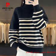 皮爾卡丹（pierre cardin）品牌高檔輕奢胖mm秋冬特大碼高領(lǐng)女士毛衣2025洋氣內(nèi)搭針織打底羊 品牌高端新品-黑色 2XL (建議130-140斤穿)