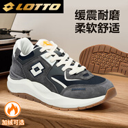 樂(lè )途運動(dòng)鞋男鞋秋季透氣復古跑步鞋休閑百搭厚底老爹鞋8802藏青/灰 42