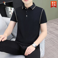 啄木鳥(niǎo)（TUCANO）t恤男士短袖polo衫男打底衫夏季新款男裝半袖休閑T恤翻領(lǐng)上衣服男 732黑色 M