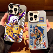 固返適用蘋(píng)果17手機殼潮牌NBA球星iPhone16promax鐳射15磨砂13詹姆斯庫里12新款11男14女Xsmax套XR喬丹 【簽名庫里】白框彩銀 一加ACE5PRO/ACE5