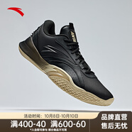 安踏（ANTA）風(fēng)洞5丨低幫籃球鞋秋新款運(yùn)動(dòng)鞋男緩震透氣實(shí)戰(zhàn)場(chǎng)外籃球鞋 【革面】基礎(chǔ)黑-8 40