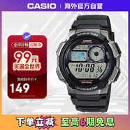 卡西歐（CASIO）手表 時尚運動手表防水學生計時石英電子表 AE-1000W-1BVDF