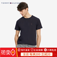 Tommy HilfigerTommy夏季男裝純棉休閑簡(jiǎn)約小繡標舒適圓領(lǐng)內搭純色短袖T恤68677 深藍色587 XS (：100-120斤)