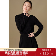 獨(dú)束大碼女裝24秋冬新款肌理感蕾絲打底衫微胖mm時(shí)尚百搭顯瘦小衫 星空黑 XL (尺碼：3)