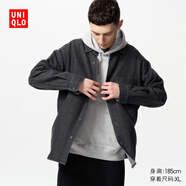 優(yōu)衣庫男女裝牛仔寬松襯衫/水洗產(chǎn)品長(cháng)袖襯衣478115 480761 476445/09黑色 3XL