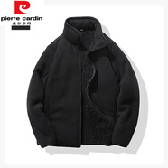 皮爾卡丹（pierre cardin）羊羔絨外套女加厚秋冬季奧利絨抓絨衣加絨上衣女開衫搖粒絨衛(wèi)衣 黑 【冬款羊羔絨加厚】今年流行的輕奢品牌 M 【男/女同款】 100斤以下