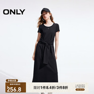 ONLY2025秋季新款潮流撞色拼接U領(lǐng)假兩件長(cháng)裙連衣裙女|125161002 H1Z 黑色 L (170) 88A