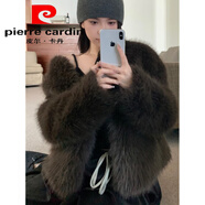 皮爾卡丹（pierre cardin）皮草外套女秋冬短款皮毛一體毛毛外套環(huán)保狐貍毛主推系列顏色 摩卡灰棕 S