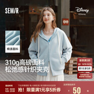 森馬（Semir）迪士尼外套女中長(zhǎng)款連帽寬松針織衛(wèi)衣2025春休閑夾克109125108001