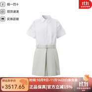 3.1Phillip Lim25早秋新款女士時(shí)尚翻領(lǐng)束腰修身休閑連衣裙 白色 XS