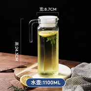 接運貓冷水壺玻璃家用夏天耐高溫涼水壺開(kāi)水杯茶壺大容量鴨嘴扎壺 加厚耐熱八角壺1點(diǎn)1L法國