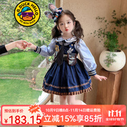 G.DUCKKIDS兒童兔子警官衣服女童瘋狂朱迪cos連衣裙動(dòng)物城洛麗塔女孩公主裙 朱迪娃娃領(lǐng)連衣裙 150 (建議身高140cm 12-13歲)cm