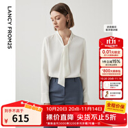 朗姿【朗姿Basic衣櫥】明星同款法式襯衫氣質(zhì)襯衣長(zhǎng)袖上衣秋季新款女 白色 XL