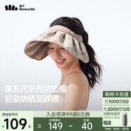 蕉下（beneunder）遮陽帽子防曬帽女防紫外線太陽帽貝殼空頂帽便攜TS550杏米