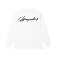 AFGK25FW草寫(xiě)字體刺繡長(cháng)袖T恤美式春秋男女T恤休閑 白色 2XL