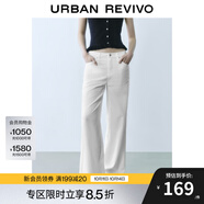 UR2025夏季新款女裝時尚通勤百搭白色闊腿休閑長褲UYY850132 本白 29