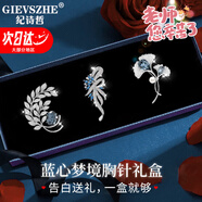紀(jì)詩哲（GIEVSZHE）鏤空古韻胸針禮盒品牌胸針高檔女奢侈高端胸花胸針教師節(jié)禮物老師 藍(lán)心夢(mèng)境胸針禮盒