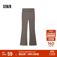 森馬（Semir）休閑褲女磨毛長褲純色簡約風2024秋季女士彈力喇叭褲109724127005