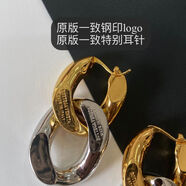 法式BV新款耳環(huán)女金銀撞色設計拼接可兩用感歐美風(fēng)耳飾復古 非常非常精致哦