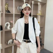 YP點(diǎn)擊率女裝2025秋季新款時(shí)尚外套女士無(wú)扣洋氣開(kāi)衫顯瘦百搭潮上衣 白色 L (適合85-105斤)