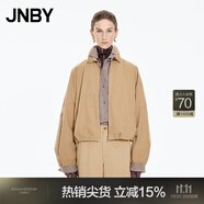 江南布衣（JNBY）【商場同款】25秋新品夾克外套翻領(lǐng)寬松短款外套5P9613740 287/黃卡其 S